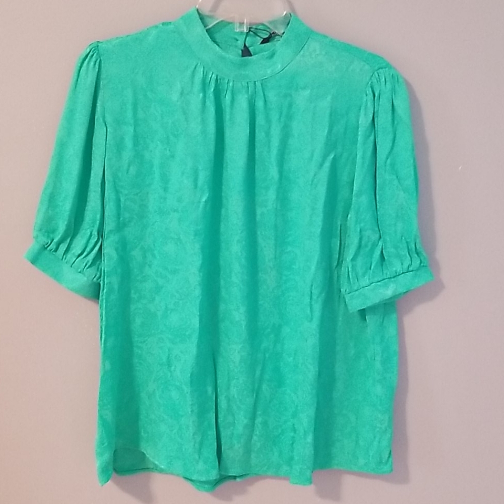 Zara Jade Green Dressy Blouse